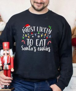 Most Likely To Eat Santa’s Cookies Christmas Lights Shirt
