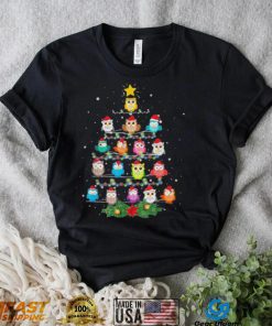 Owl Christmas tree lights xmas pajama gifts for owl lovers ugly Christmas sweater