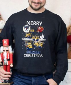 Penn Quakers Minion Santa Claus With Sleigh Christmas Sweatshirt