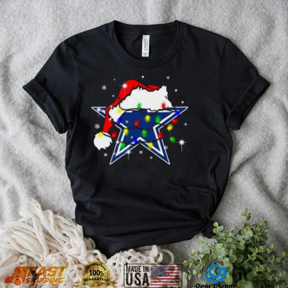 Santa Dallas Cowboys Logo Lights Christmas shirt