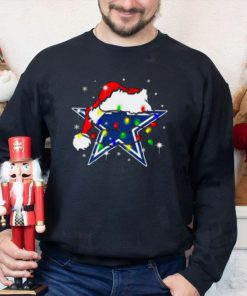 Santa Dallas Cowboys Logo Lights Christmas shirt