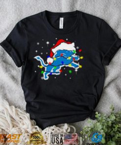 Santa Detroit Lions Logo Lights Christmas shirt