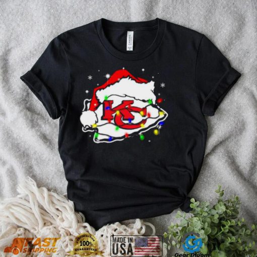 Santa Kansas City Chiefs Logo Lights Christmas shirt