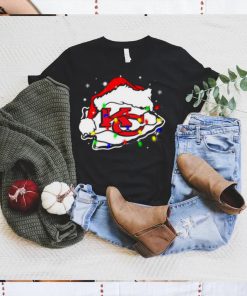 Santa Kansas City Chiefs Logo Lights Christmas shirt