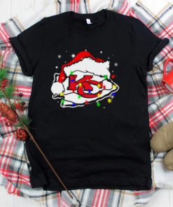 Santa Kansas City Chiefs Logo Lights Christmas shirt