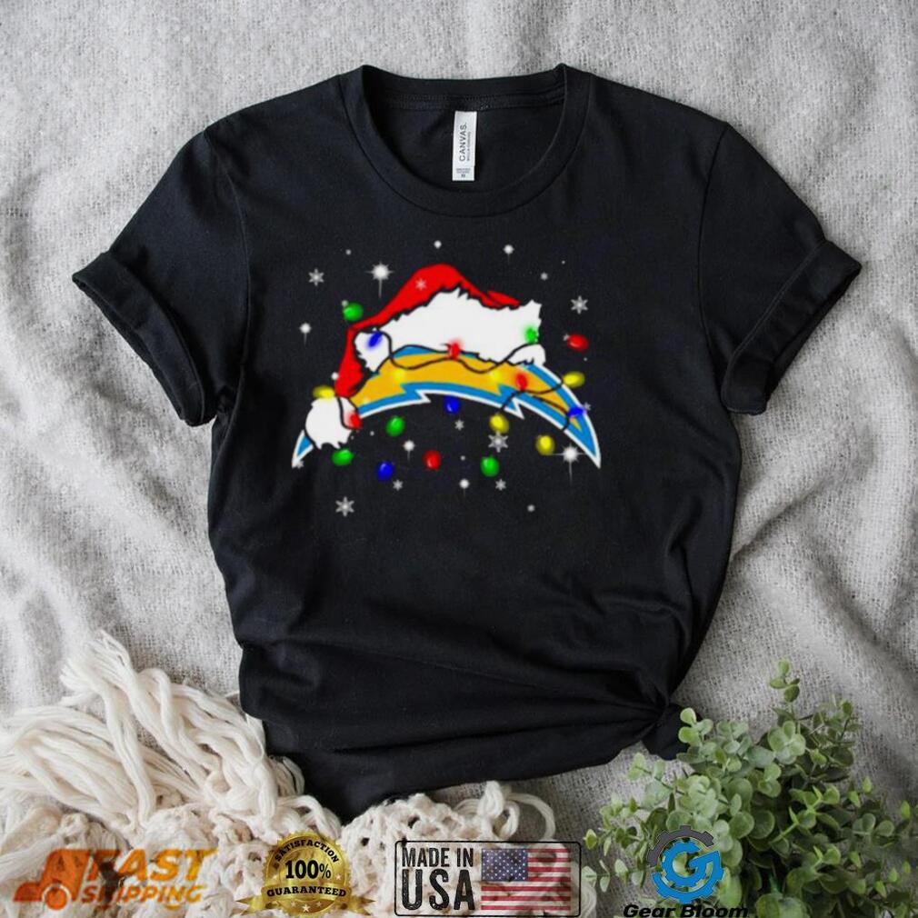 Santa Los Angeles Chargers Logo Lights Christmas shirt