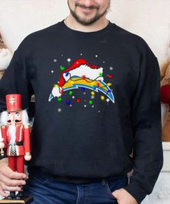 Santa Los Angeles Chargers Logo Lights Christmas shirt