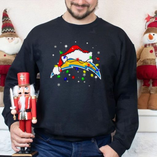 Santa Los Angeles Chargers Logo Lights Christmas shirt
