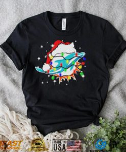Santa Miami Dolphins Logo Lights Christmas shirt
