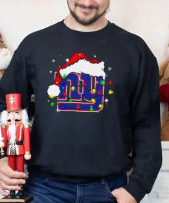 Santa New York Giants Logo Lights Christmas Sweater