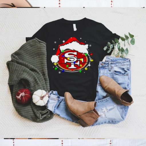 Santa San Francisco 49ers Logo Lights Christmas shirt