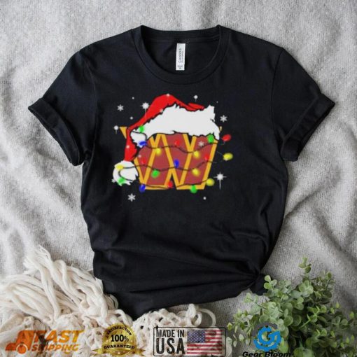 Santa Washington Commanders Logo Lights Christmas shirt