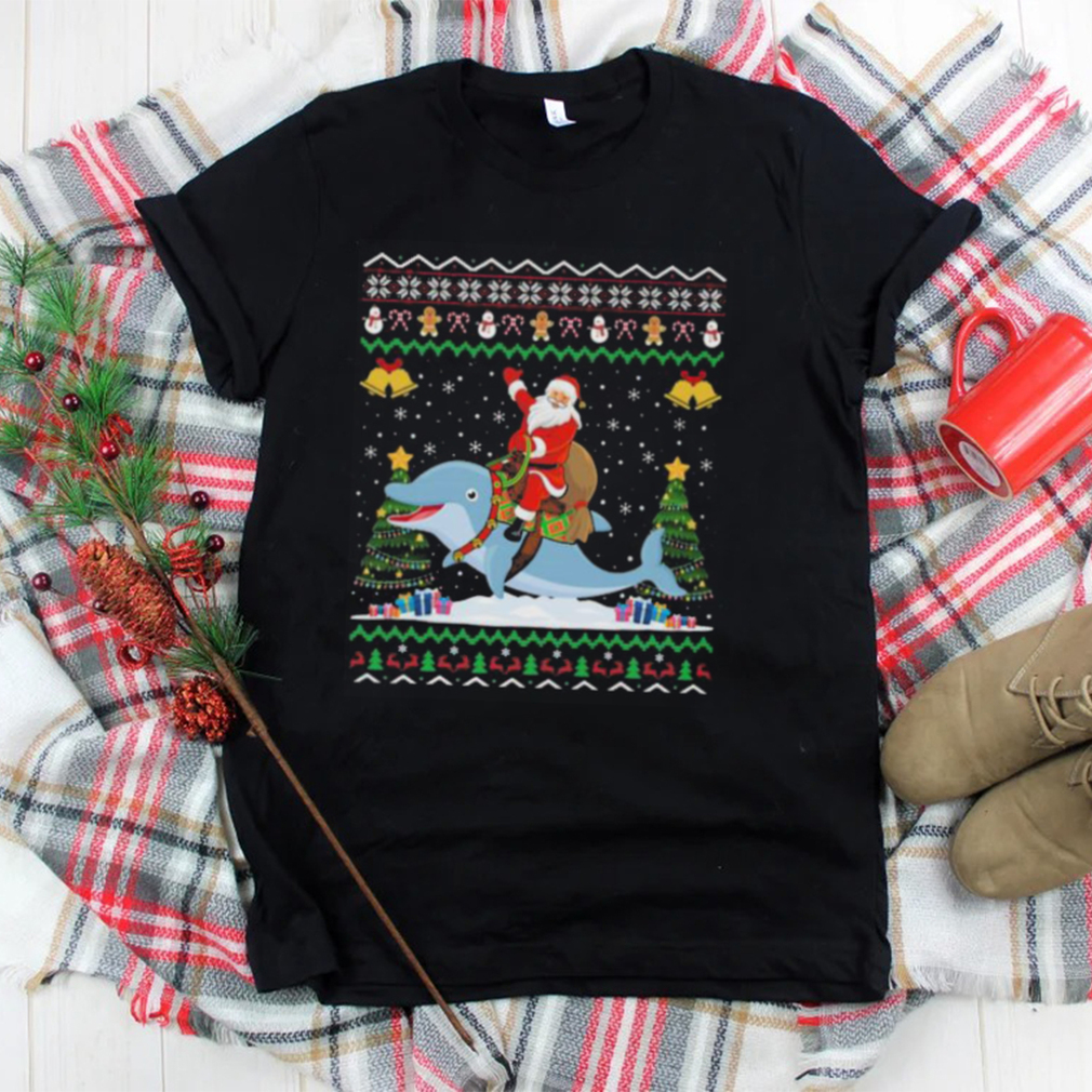 Santa riding dolphin ugly xmas ugly Christmas sweater