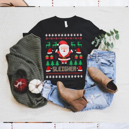 Sleigher Santa Claus 2022 merry ugly christmas sweater
