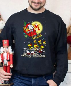 VMI Keydets Santa Claus With Sleigh And Snoopy Christmas Sweatshirt