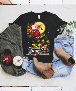 VMI Keydets Santa Claus With Sleigh And Snoopy Christmas Sweatshirt