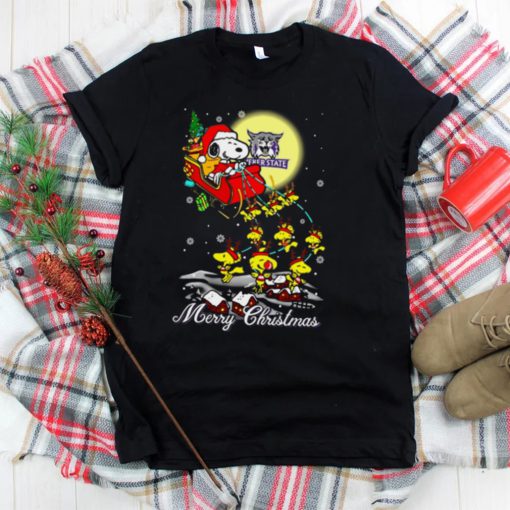 Weber State Wildcats Santa Claus With Sleigh And Snoopy Christmas Sweatshirt