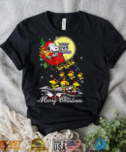 Weber State Wildcats Santa Claus With Sleigh And Snoopy Christmas Sweatshirt
