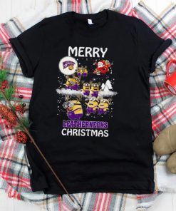 Western Illinois Leathernecks Minion Santa Claus With Sleigh Christmas Sweatshirt