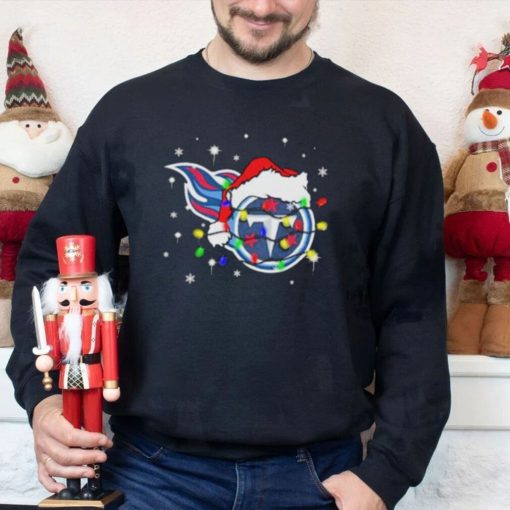 Santa Tennessee Titans Logo Lights Christmas shirt